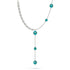 Sarcelle | Argent | Suspension double cascade de verre Firefly